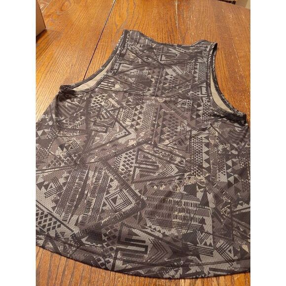 Unisex Large Reebok Black Grey Tank Top Workout Gym Shirt Wide Arm Openings - Picture 3 of 3